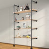 Pipe Bookshelves Industrial Wall Mount DIY Pipe Shelf 3PCS 5-Tier Bracket