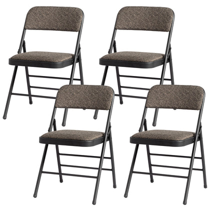 4pcs Folding Chairs Foldable Metal Space Saving Padded Seats Multi-purpose UK
