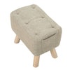 Linen Upholstered Chair Stool Shoes Changing Seat Footstool Footrest with Pocket