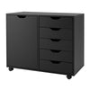5-Drawer Dresser Chest Rolling Mobile Filing Cabinet Printer Stand-Black