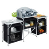 Folding Aluminium Camping Table Kitchen Unit Storage Outdoor Cooking Station UK