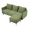Corner Sofa Reversible Chaise Lounge 3-Seater Fabric L-Shaped Couch Seat Green