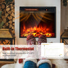 18" Electric Fireplace Freestanding & Recessed Heater Log Flame Remote 1500W