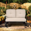 120CM 2 Seats Outdoor Swing Glider Chair Garden Patio Loveseat w/Cushions Beige