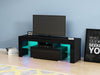 Modern TV Unit Stand 1 Drawer Cabinet Black High Gloss Door with RGB LED Lights