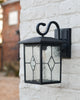 Black Contemporary Outdoor Rectangular Top Fix Searchlight Wall Lantern