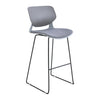 2pcs Grey Tall Bar Stools, Bar Chairs with Backrest, Kitchen Stools, Breakfast