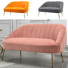Velvet Upholstered Oyster Armchair Tub Chair Scallop Back 2 Seater Loveseat Sofa