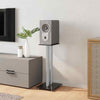 Speaker Stands 2pcs Black & Silver Tempered Glass 2 Pillars Design
