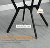 Space Saving Vintage Round Kitchen Coffee Dining Table Brown Top Black Metal Leg