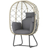 Egg Chair with Cushion, Headrest, Grey, Refurbished