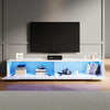 180cm High Gloss White Floating TV Stand Unit Cabinet Wall Mounted Storage Door