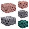 Velvet Chesterfield Footstool Deep Button Pouffe Ottoman Coffee Table Stool Seat
