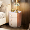 Retro Round Nightstand 3 Drawer Chest of Drawer Cabinet Accent End Table Bedroom