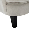 Upholstered Linen Armchair Stud Button Back Fireside Chair Lounge Sofa Wood Legs
