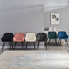 Noble Set of 2 Dining Chairs Velvet Armchairs Upholstered Soft Seat Back Metal