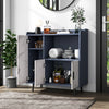 3 Doors Wooden Dining Sideboard Modern Storage Cupboard for Living Room Kitchen