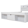 MULTIFUNCTIONAL 4FT6 DOUBLE WOODEN BED FRAME WITH DRAWERS AND HEADBOARD STORAGE
