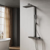 Square Thermostatic Shower Mixer Gunmetal Grey Electronic Disaplay Piano Keys