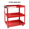 Updated 3 Tier Tool Trolley Storage Cart Heavy Duty Garage Trolley Workshop RED