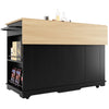 Kitchen Island on Wheels Rolling Kitchen Storage Trolley with Extendable Worktop