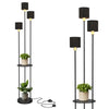 Modern Floor Lamp with Shelf Standing Light Lamp 3 Lampshade Bedroom Living Room