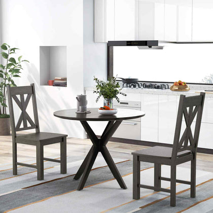 2 Pack Modern Kitchen Side Chairs Wooden Dining Chairs