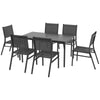 6 Seater Outdoor Table and Chairs with Breathable Mesh Seat and Aluminium Top