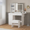 Makeup Dressing Table Set Vanity Table Desk W/ LED Mirror Drawers Dressing Stool