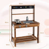 Kids Outdoor Mud Kitchen Toddlers Educational Wooden Play Kitchen Set