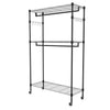 Heavy Duty Metal Clothes Rail Rack Garment Hanging Stand Open Wardrobe w/Wheels