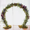 Large Moon Gate Arch Frame Walk Through Flowers Circular Standing Wedding Party