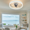 LED Ceiling Fan Light Dimmable Living Room Chandelier Lamp With Remote Control