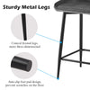 Pair Velvet Bar Stools V Type Seat Metal Leg Footrest Bar stool