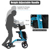 Folding Aluminum Walker Four Wheels Medical Rollator with Seat & Carrying Bag