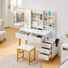 Dressing Table White Desk Makeup Vanity Table Drawers Stool Set Shelf Dresser
