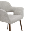 Grey Linen Dining Chairs 2PC/Set Kitchen Leisure Seat w/ Metal Legs Accent Chair