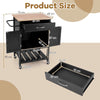 Kitchen Rolling Utility Cart Island Cart 2-Door Storage Cabinet-Black