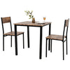 Modern Dining Table and Chairs Set 2/4 Seats Metal Frame Kitchen Home Grey/Brown