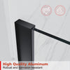 Frameless Bath Shower Screen Fixed Door Black Profile 6mm Glass Panel 800x1400mm