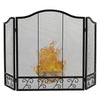 3 Panel Foldable Fireplace Screen Freestanding Metal Mesh Spark Guard Protector