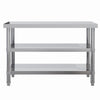 Stainless Steel Kitchen Work Bench Catering Table Worktable W/Undershelf, Wheels