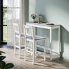 Dining Table and 2 Chairs Set Breakfast Kitchen Bistro Bar Solid Pine Wood Grey