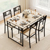 5 Pcs Dining Table Set Industrial-Style Kitchen Table & 4 Chairs-Natural