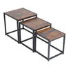 Set of 3 Square Nesting Coffee Table Accent Stacking Side Tables Space-saving