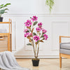 95cm 3ft Artificial Magnolia Tree Purple Pink Realistic Faux Flower Potted Plant