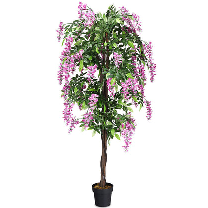 Artificial Flowers Fake Wistera Tree Home Decorative Fake Greenery Trees