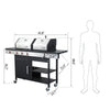 Dual Fuel 3 Burner Gas & Charcoal BBQ Grill 3 + 1 Side Burner – Stainless Steel