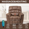 Oversize Electric Power Lift Riser Recliner Chair Massage Heat Armchair Brown PU