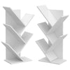 5 Shelf Tree Free Standing Bookshelf Wood Shape Desk White Bookcase Display Rack